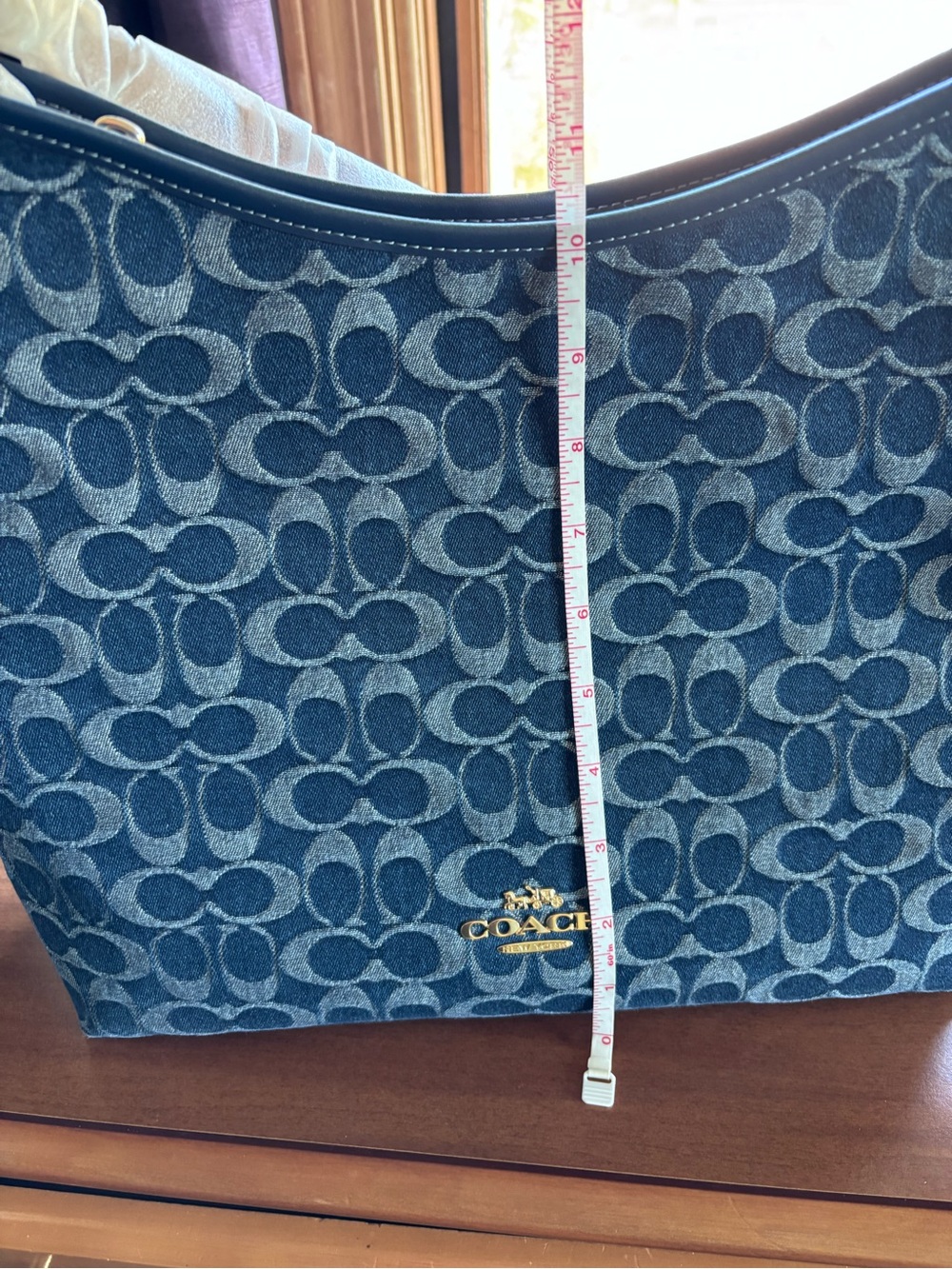 Coach Laurel Blue and Tan Shoulder Bag